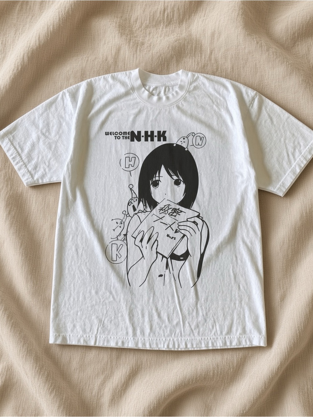 Gildan White Short Sleeve Anime Graphic Tee